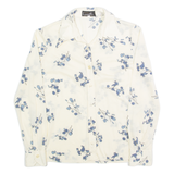 LAVELLO Sheer Womens Printed Shirt Cream Collared 90s Floral M