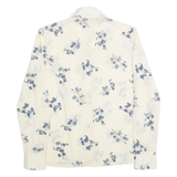 LAVELLO Sheer Womens Printed Shirt Cream Collared 90s Floral M