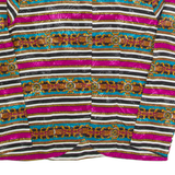 KRISTY MICHAELS Womens Printed Shirt Black Long Sleeve 90s Striped S