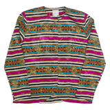 KRISTY MICHAELS Womens Printed Shirt Black Long Sleeve 90s Striped S