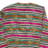 KRISTY MICHAELS Womens Printed Shirt Black Long Sleeve 90s Striped S