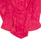 MARILYN Peplum Womens Printed Blouse Red Puff Sleeve 90s Crazy Pattern S