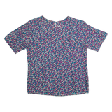 NORTON MCNAUGHTON Womens Printed Blouse Blue 90s Crazy Pattern M