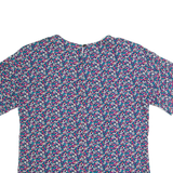 NORTON MCNAUGHTON Womens Printed Blouse Blue 90s Crazy Pattern M