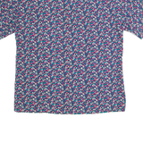 NORTON MCNAUGHTON Womens Printed Blouse Blue 90s Crazy Pattern M