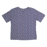 NORTON MCNAUGHTON Womens Printed Blouse Blue 90s Crazy Pattern M