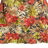 BON WORTH Ribbed Womens Printed Shirt Black 3/4 Sleeve 90s Floral XL