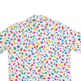 Sheer Womens Printed Shirt White Collared Crazy Pattern S