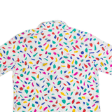 Sheer Womens Printed Shirt White Collared Crazy Pattern S