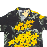 FAVANT Hawaiian Womens Printed Shirt Black Collared 90s Floral M