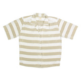 LIZ CLAIBORNE Womens Printed Shirt Cream Collared 90s Striped L