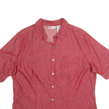 FADED GLORY Womens Shirt Red Collared 90s L