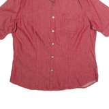 FADED GLORY Womens Shirt Red Collared 90s L