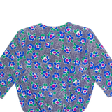 MICHAEL PHILLIPS Petite Womens Printed Blouse Blue 90s Floral M