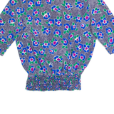 MICHAEL PHILLIPS Petite Womens Printed Blouse Blue 90s Floral M