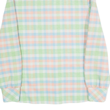 FEM-E-NITS Womens Printed Shirt Green Collared Long Sleeve 90s Gingham S