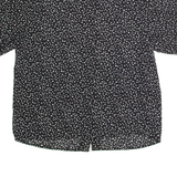 SHRIS Womens Printed Shirt Black Collared 90s Spotted L