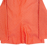 Womens Printed Shirt Red Collared Long Sleeve 90s Polka Dot S