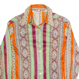 ELLES BELLES Womens Printed Shirt Grey Collared Long Sleeve Striped M