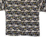 CITY STREETS Mens Shirt Black 90s Crazy Pattern XL