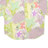 Womens Shirt Purple Viscose 90s Crazy Pattern XL