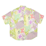 Womens Shirt Purple Viscose 90s Crazy Pattern XL