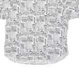 LET'S GO Mens Shirt White 90s Crazy Pattern XL