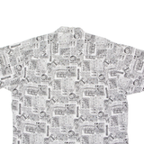 LET'S GO Mens Shirt White 90s Crazy Pattern XL