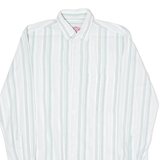 JACK GORDON Mens Shirt Green 90s Striped Long Sleeve M