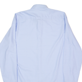 KAUF CENTO Mens Plain Shirt Blue 90s Long Sleeve L