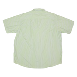 NAUTICA Embroidered Sanded Poplin Mens Shirt Green Striped 2XL