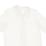 INTERSZYK Womens Plain Shirt Cream 80s UK 14