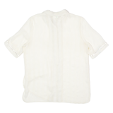 INTERSZYK Womens Plain Shirt Cream 80s UK 14