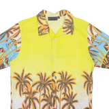 REVERSE Mens Hawaiian Shirt Yellow Floral M