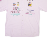 LIFE IS GARRY Mens Shirt Pink Crazy Pattern L