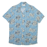 C&A Mens Hawaiian Shirt Blue Floral M