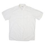 COLDOR Mens Shirt White Striped L