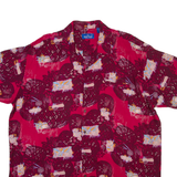 GIANI FEROTI Mens Shirt Pink Viscose Crazy Pattern 2XL