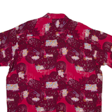 GIANI FEROTI Mens Shirt Pink Viscose Crazy Pattern 2XL