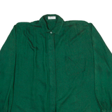 BENETTON Womens Plain Shirt Green Long Sleeve S