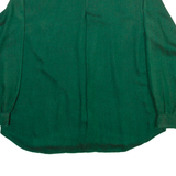 BENETTON Womens Plain Shirt Green Long Sleeve S