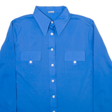 Womens Plain Shirt Blue Long Sleeve M