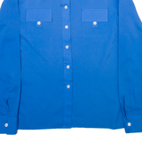 Womens Plain Shirt Blue Long Sleeve M