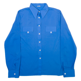 Womens Plain Shirt Blue Long Sleeve M