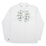 Mens Plain Shirt White Long Sleeve M