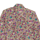 CANADA Womens Shirt Brown Crazy Pattern Long Sleeve M