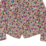 CANADA Womens Shirt Brown Crazy Pattern Long Sleeve M