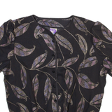 YESSICA Womens Shirt Black Floral S