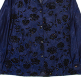 Womens Shirt Blue Floral Long Sleeve M