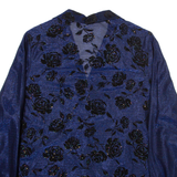 Womens Shirt Blue Floral Long Sleeve M